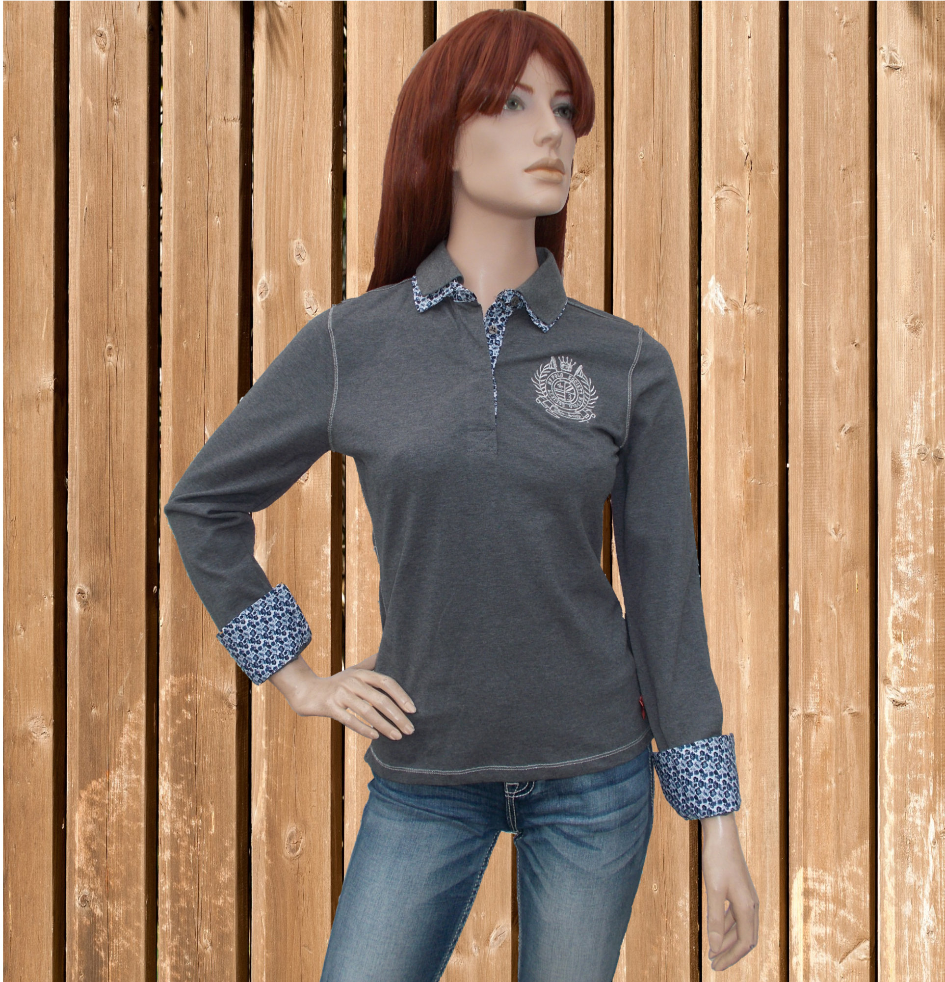 HV Polo Shirt Jovita, Langarmshirt, grey